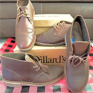 NEW (Dillard’s Box) CLARK CHUKKA BOOTS + EUC Kenneth Coles Chukka